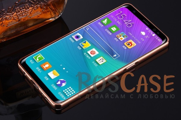 Фотография Розовый Металлический бампер для Samsung G950 Galaxy S8 с зеркальной вставкой
