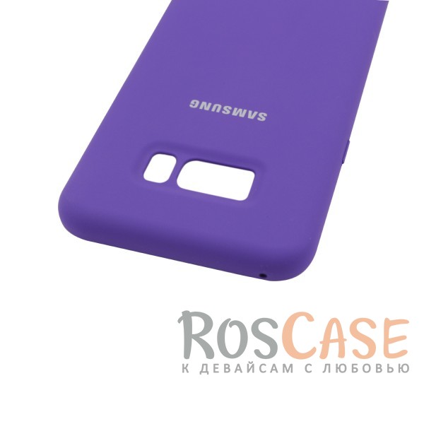 Изображение Фиолетовый / Purple Оригинальный силиконовый чехол Silicone Cover для Samsung G955 Galaxy S8 Plus | Матовая софт-тач поверхность из мягкого микроволокна для защиты от падений (реплика)
