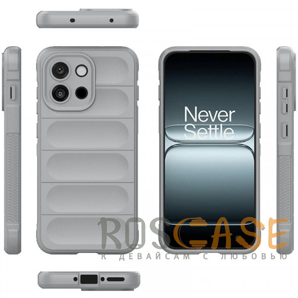 Фото Серый Flex Silicone | Противоударный чехол для OnePlus 13T / 13S с защитой камеры и микрофиброй