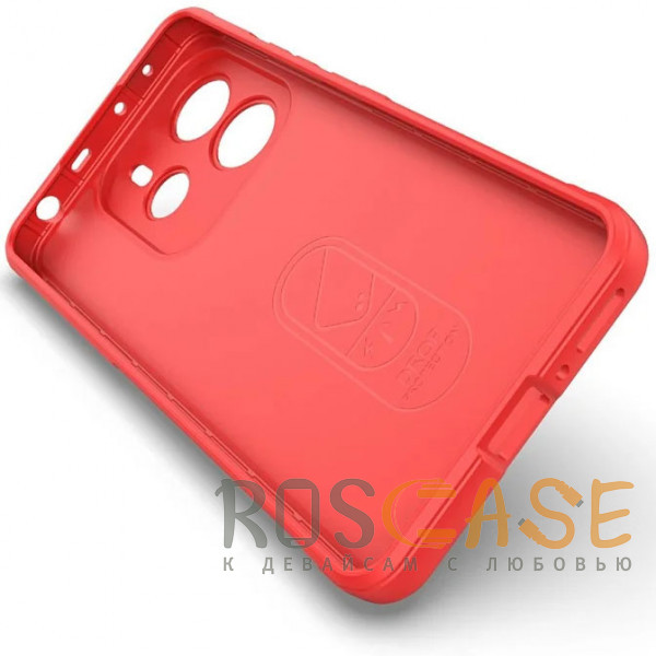 Изображение Красный Flex Silicone | Противоударный чехол для Xiaomi Redmi Note 14 4G с защитой камеры и микрофиброй