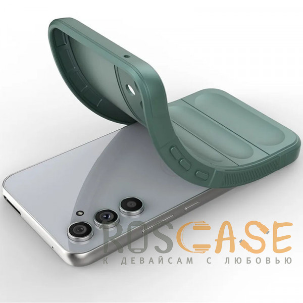 Фотография Зеленый Flex Silicone | Противоударный чехол для Samsung Galaxy A56 / A36 5G с защитой камеры и микрофиброй