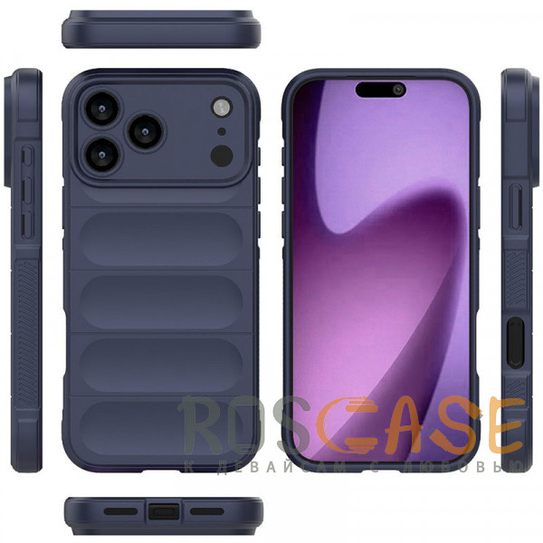 Фото Темно-синий Flex Silicone | Противоударный чехол для iPhone 17 Pro Max с защитой камеры и микрофиброй