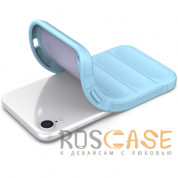 Фотография Голубой Flex Silicone | Противоударный чехол для iPhone XR с защитой камеры и микрофиброй