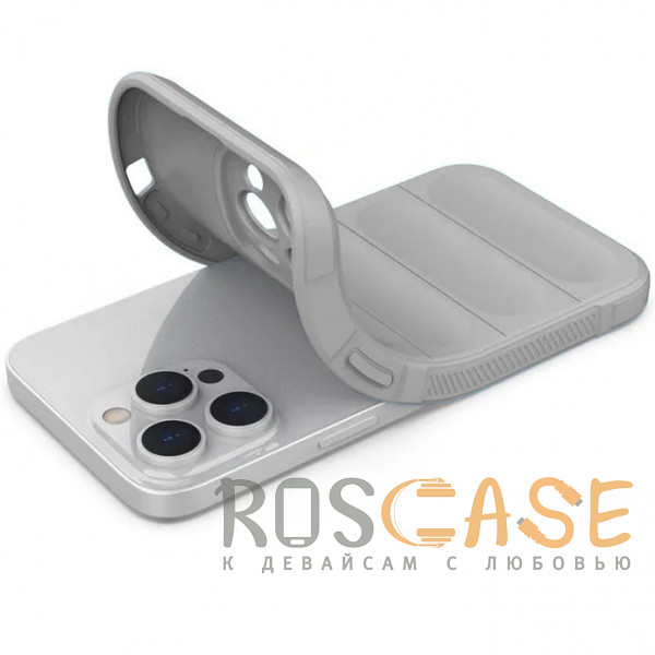 Фотография Серый Flex Silicone | Противоударный чехол для iPhone 13 Pro Max с защитой камеры и микрофиброй