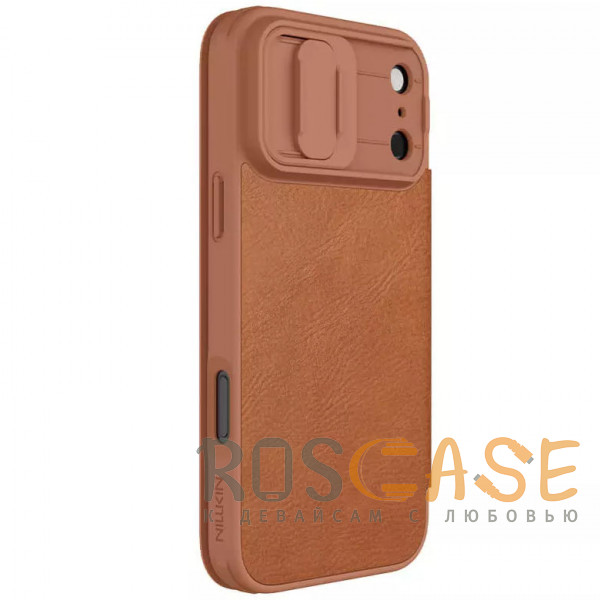 Изображение Коричневый Nillkin Qin PRO | Чехол-книжка из Premium экокожи с защитой камеры для iPhone 17 Pro Max