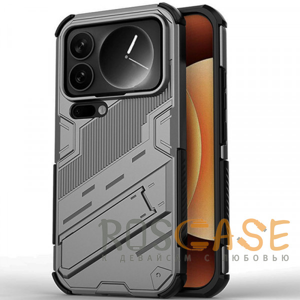Фото Серый Megatron | Противоударный чехол-подставка для Xiaomi Mi 17 Pro 5G с защитой камеры