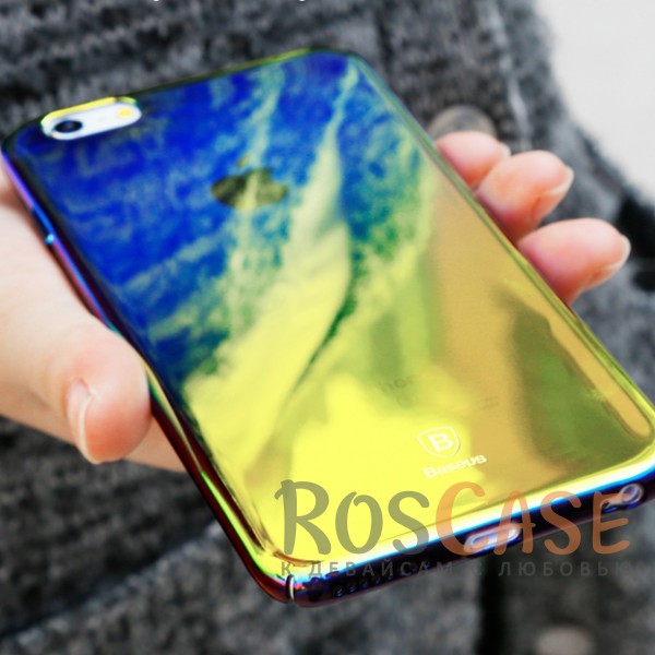 Фото Stream Gold Baseus Glass | Глянцевый чехол для Apple iPhone 6/6s plus (5.5") в зеркальной расцветке с переливом