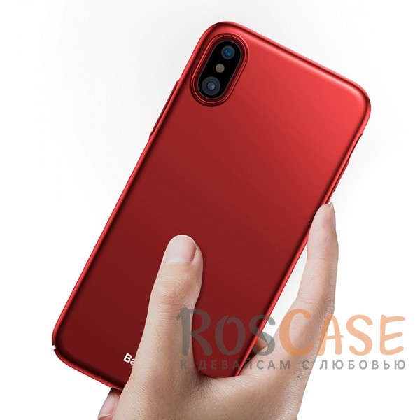 Изображение Красный Baseus Thin | Ультратонкий чехол для iPhone X / XS из пластика