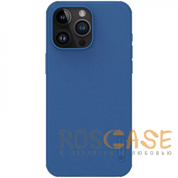 Фото Синий Nillkin Super Frosted Shield Magnetic | Пластиковый чехол с поддержкой магнитной зарядки Magsafe для iPhone 15 Pro Max