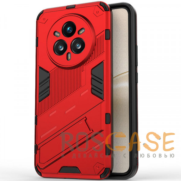 Фото Красный Megatron | Противоударный чехол-подставка для Realme 14 Pro Plus 5G с защитой камеры