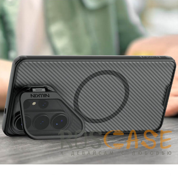 Фотография Серый Nillkin CamShield Prop Magnetic | Полупрозрачный чехол из пластика и TPU с поддержкой MagSafe и защитой камеры для Samsung Galaxy S26 Ultra