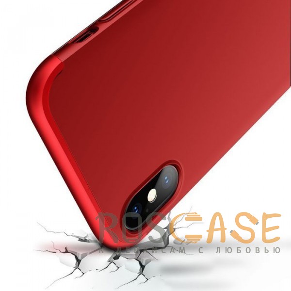 Фото Красный GKK LikGus 360° | Двухсторонний чехол для iPhone XR с защитными вставками