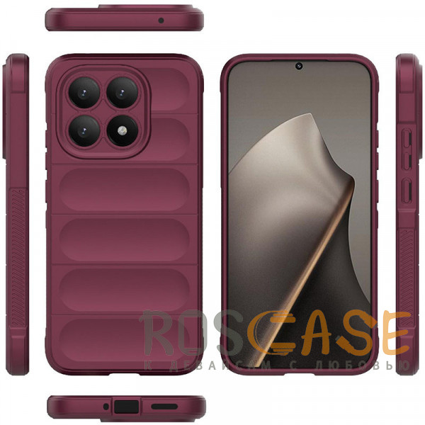 Фото Бордовый Flex Silicone | Противоударный чехол для Xiaomi Mi 15T с защитой камеры и микрофиброй