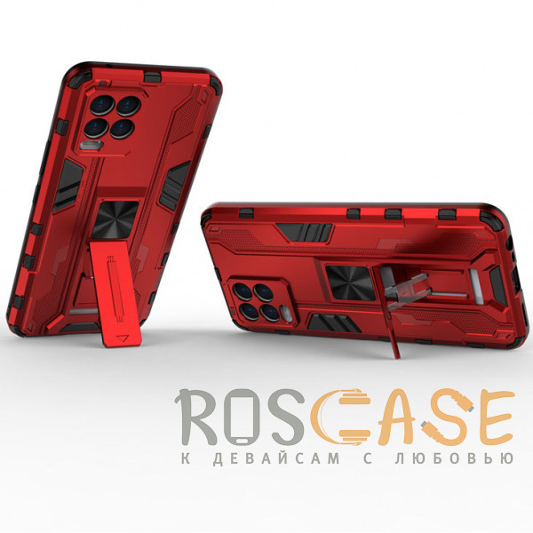 Фотография Красный Galvatron | Противоударный чехол-подставка для Realme 8 / 8 Pro с защитой камеры