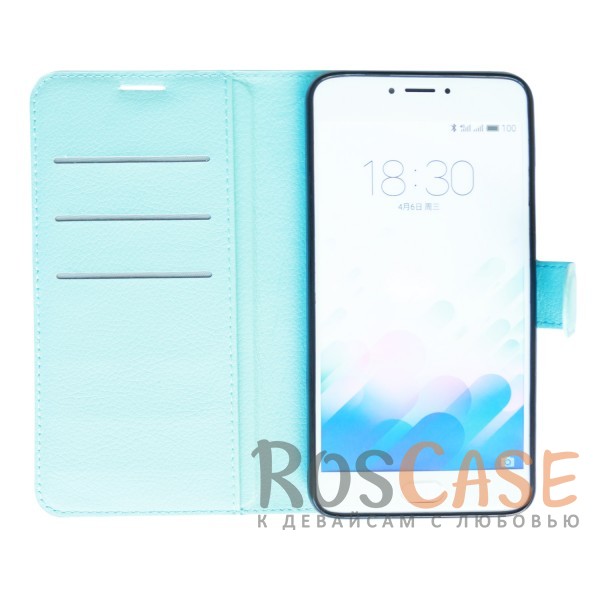 Изображение Голубой Wallet | Кожаный чехол-кошелек с внутренними карманами для Meizu M3 Note