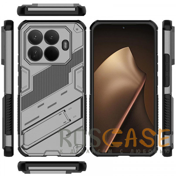 Изображение Серый Megatron | Противоударный чехол-подставка для Xiaomi Mi 15T Pro с защитой камеры