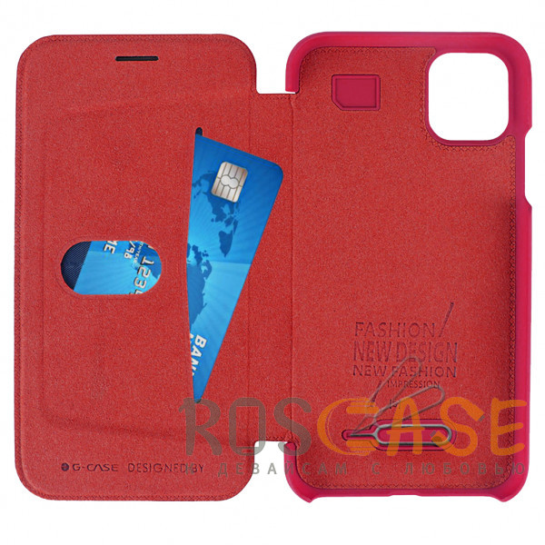 Фотография Красный G-Case Vintage | Кожаный Premium чехол книжка для iPhone 11 Pro