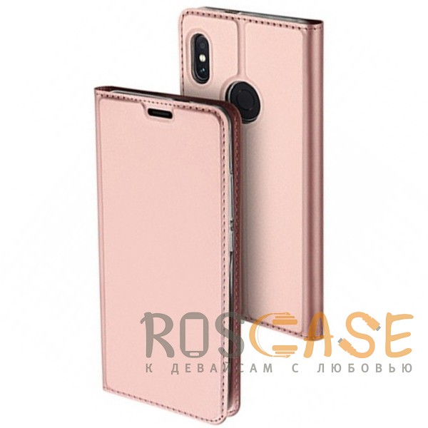 Фото Rose Gold Dux Ducis | Чехол-книжка для Xiaomi Redmi Note 5 Pro / Note 5 (AI Dual Camera) с подставкой и карманом для визиток