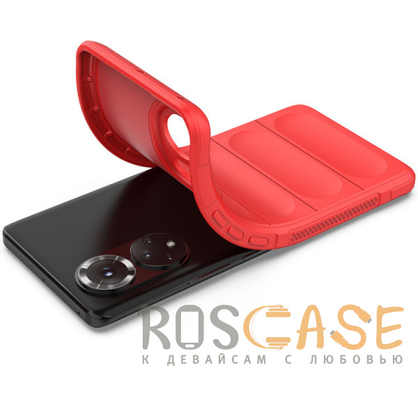 Фотография Красный Flex Silicone | Противоударный чехол для Honor 50 / Huawei Nova 9 с защитой камеры и микрофиброй