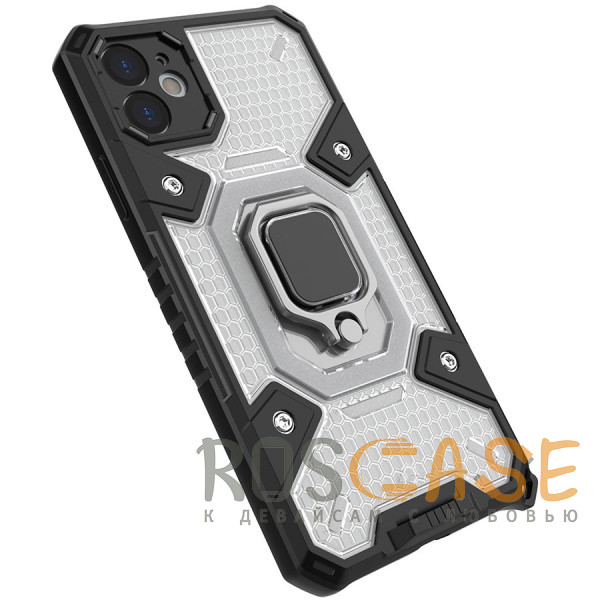 Фото Черный Honeycomb Armor | Противоударный чехол с защитой камеры и кольцом для iPhone 12