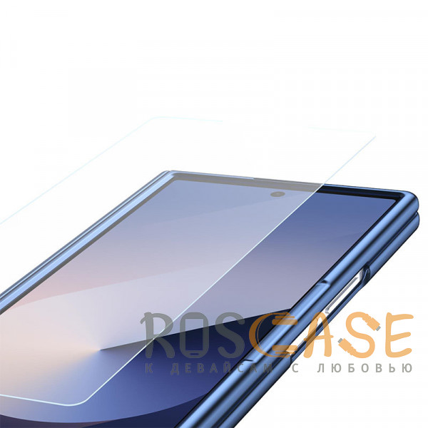 Фото Темно-синий Чехол 3D с кожаной вставкой и стилусом для Samsung Galaxy Z Fold 8 Ultra