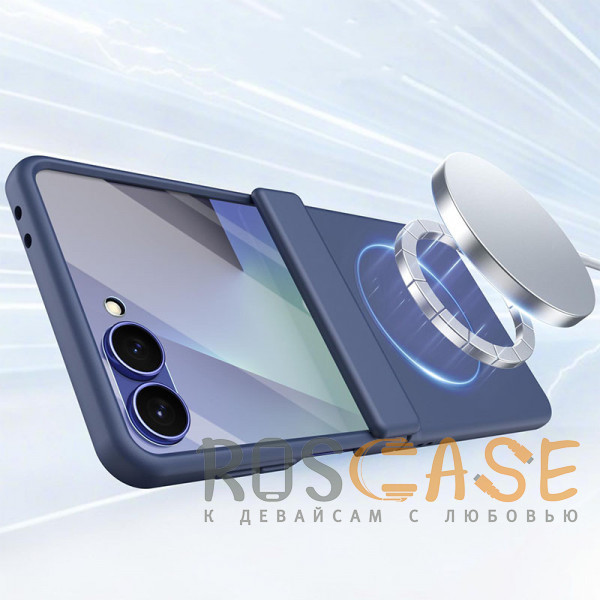 Фотография Темно-синий Чехол 3D с Magsafe и внешним стеклом для Samsung Galaxy Z Flip 7