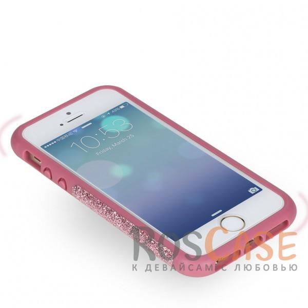 Фотография Розовый / Rose Gold Блестящий силиконовый чехол для Apple iPhone 5/5S/SE