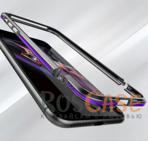 Изображение Черный / Фиолетовый LUPHIE Blade Sword | Двухцветный алюминиевый бампер для Apple iPhone 7 / 8 (4.7")