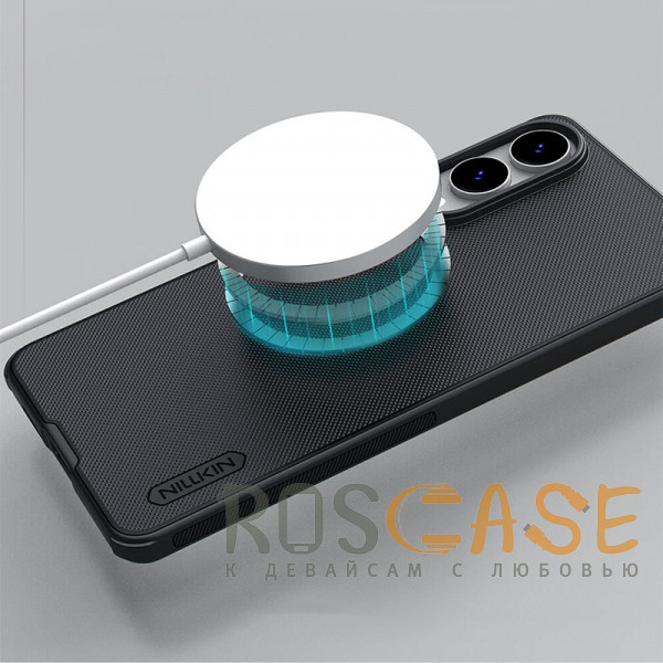 Фотография Черный Nillkin Super Frosted Shield Magnetic | Пластиковый чехол с поддержкой Magsafe для Samsung Galaxy S25 Edge