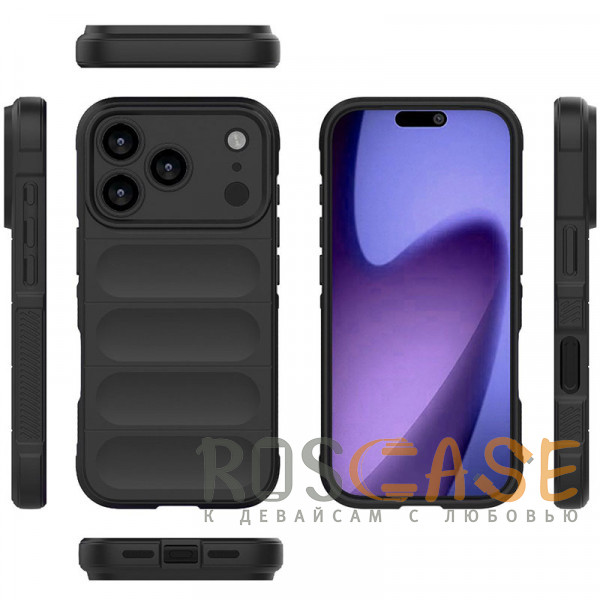Фото Черный Flex Silicone | Противоударный чехол для iPhone 17 Pro с защитой камеры и микрофиброй