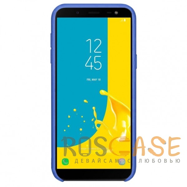 Фотография Синий / Blue Силиконовый чехол для Samsung J600F Galaxy J6 (2018) с покрытием soft touch