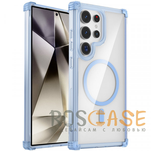 Фото Синий Nature Magnetic | Прозрачный противоударный чехол с поддержкой MagSafe для Samsung Galaxy S25 Ultra
