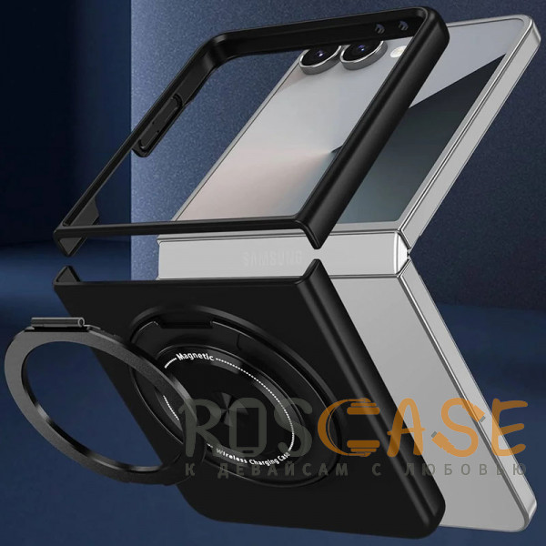 Изображение Черный Matte Shield Ring | Тонкий пластиковый чехол с кольцом Magsafe для Samsung Galaxy Z Flip 7