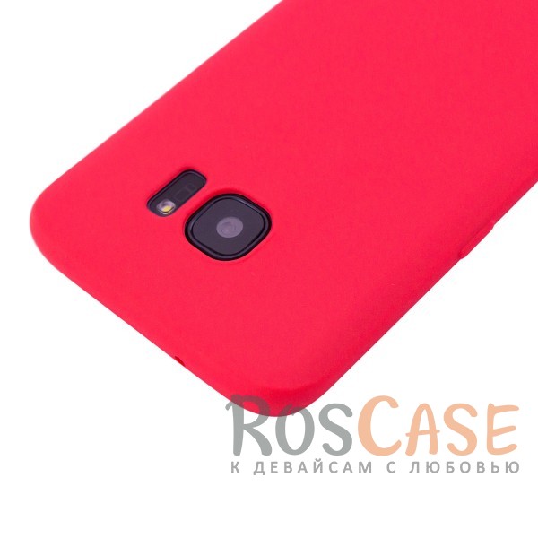 Фото Красный (soft touch) Мягкий силиконовый чехол SMTT с покрытием софт-тач для Samsung G935F Galaxy S7 Edge