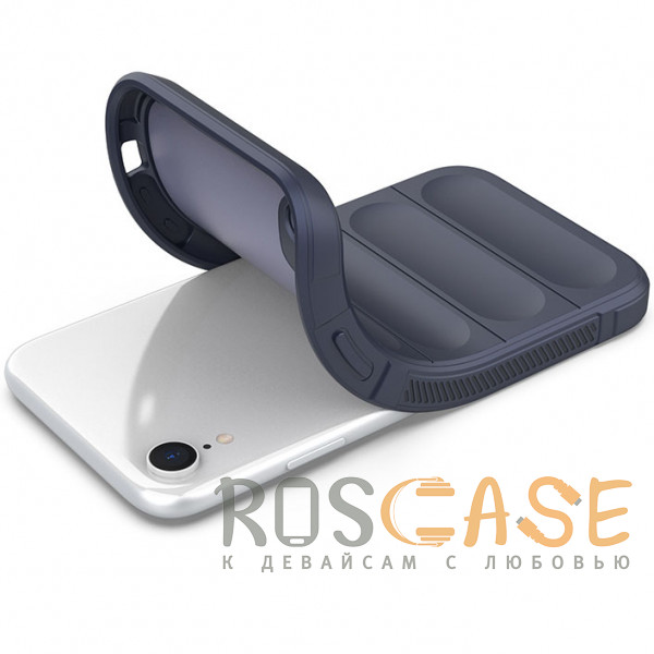 Фотография Темно-синий Flex Silicone | Противоударный чехол для iPhone XR с защитой камеры и микрофиброй
