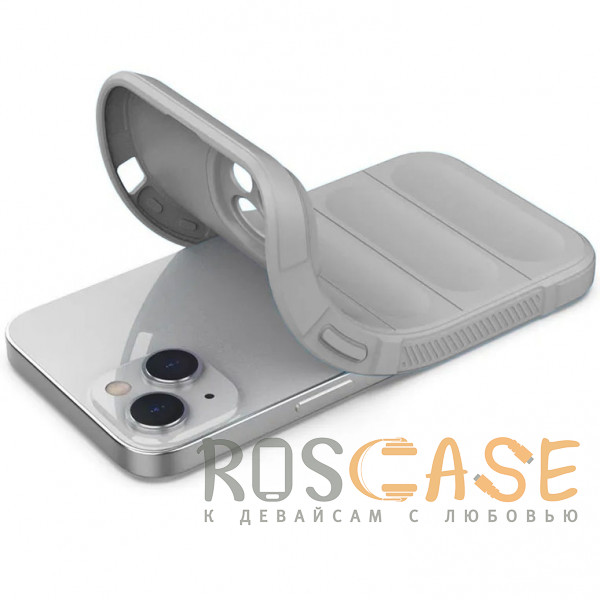 Фотография Серый Flex Silicone | Противоударный чехол для iPhone 14 с защитой камеры и микрофиброй