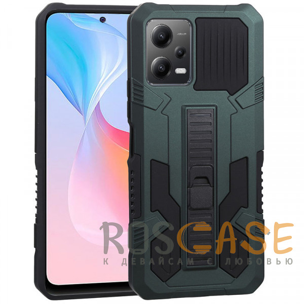 Фото Зеленый Ironhide | Противоударный чехол-подставка для Xiaomi Redmi Note 12 5G / Poco X5 5G