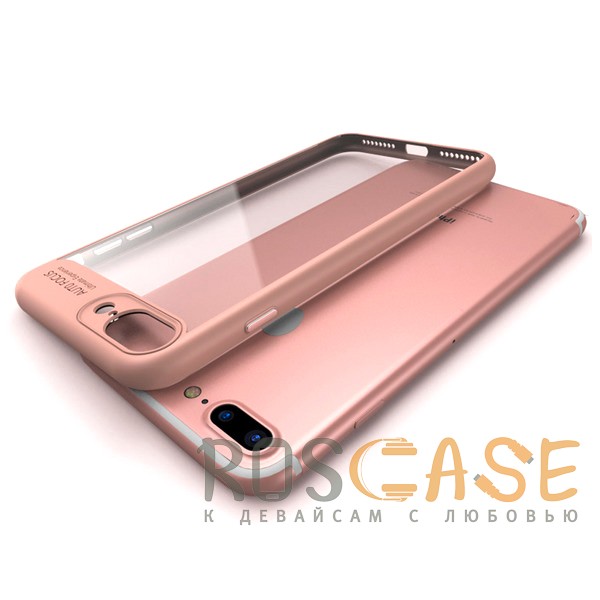 Фотография Розовый iPaky Hard Original | Прозрачный чехол для iPhone 7 Plus / 8 Plus с защитными бортиками