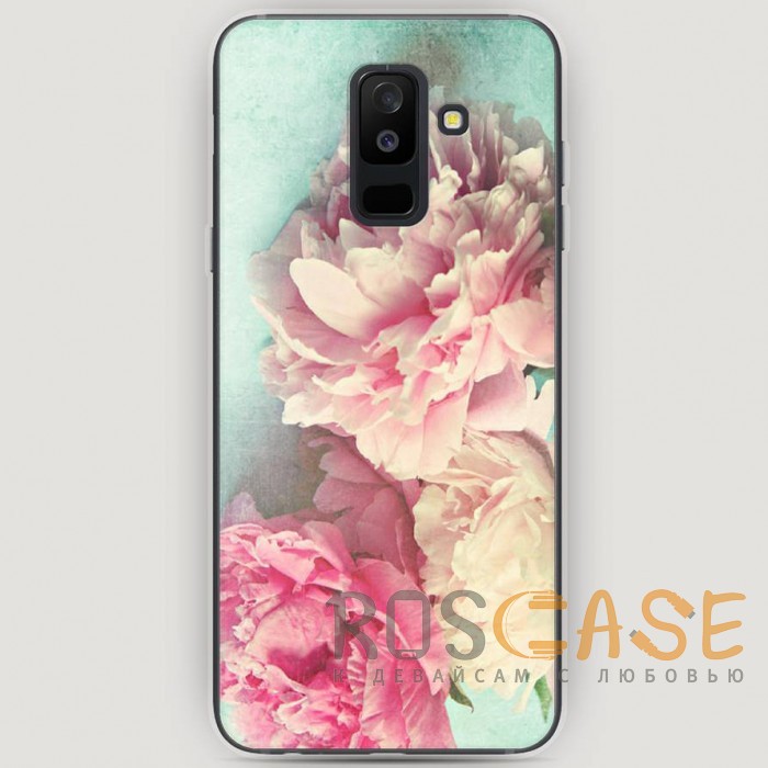 Фото RosCase | Силиконовый чехол Пионы new на Samsung Galaxy A6 Plus (2018)
