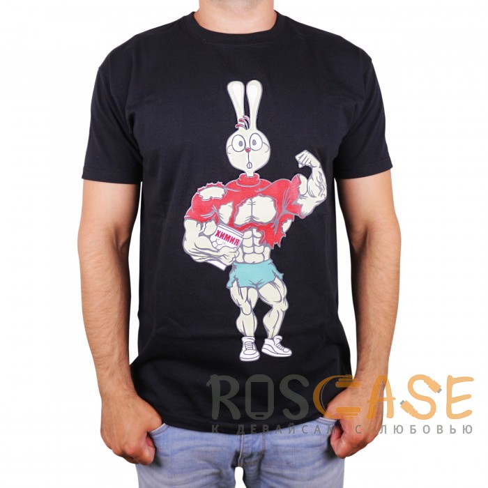 Фото Muscle Rabbit | Мужская футболка со спортивным принтом "Кролик - Винни Пух"