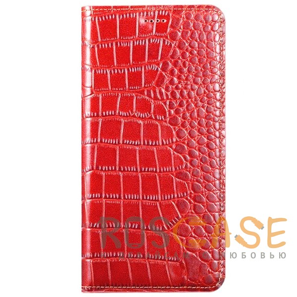 Фото Красный Чехол-книжка для Meizu M3 / M3 mini / M3s с текстурой под кожу крокодила