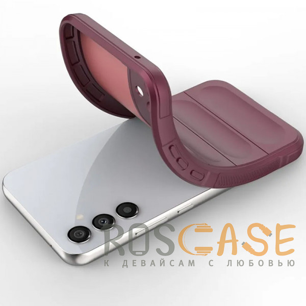 Фотография Бордовый Flex Silicone | Противоударный чехол для Samsung Galaxy A34 с защитой камеры и микрофиброй