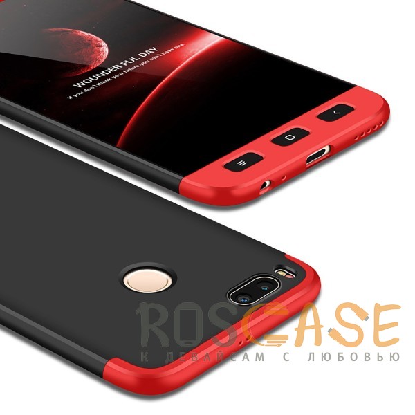 Фотография Черный / Красный GKK LikGus 360° | Двухсторонний чехол для Xiaomi Mi 5X / Mi A1 с защитными вставками