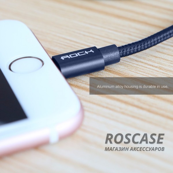 Фотография Серый / Tarnish ROCK Metal Charge | Кабель Lightning для Apple iPhone 5/5s/5c/SE/6/6 Plus/6s/6s Plus /7/7 Plus 1m