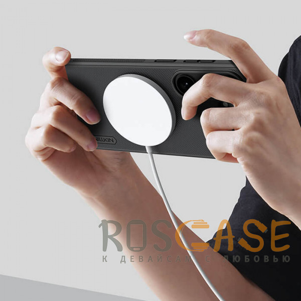 Изображение Черный Nillkin Super Frosted Shield Magnetic | Пластиковый чехол с поддержкой Magsafe для Samsung Galaxy S26