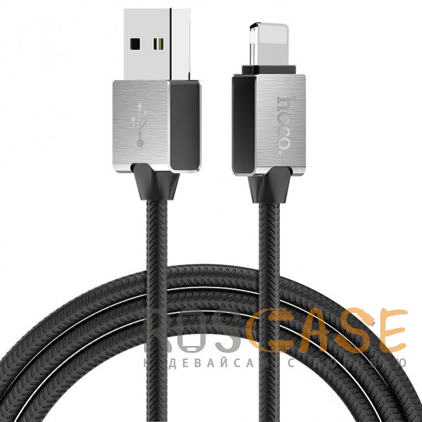 Фотография Черный Hoco U49 | Дата кабель USB to Lightning в металлическом корпусе (100 см)