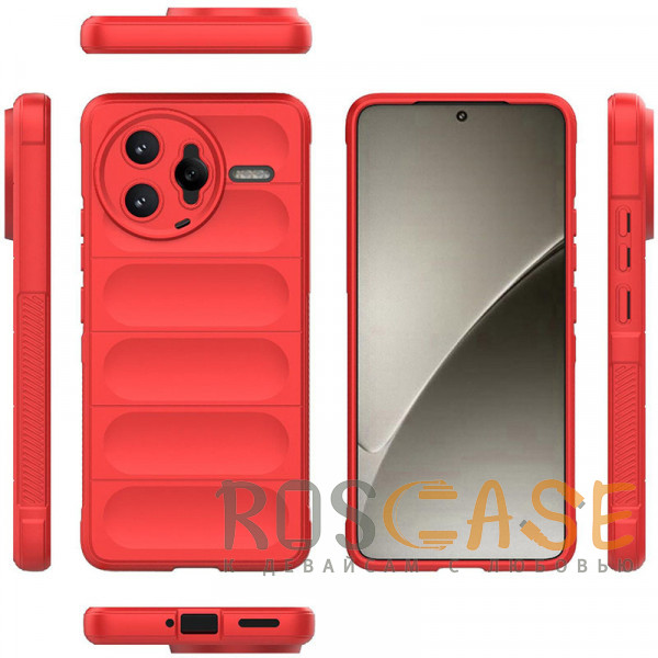 Фото Красный Flex Silicone | Противоударный чехол для Xiaomi Poco F7 Ultra / Redmi K80 Pro с защитой камеры и микрофиброй