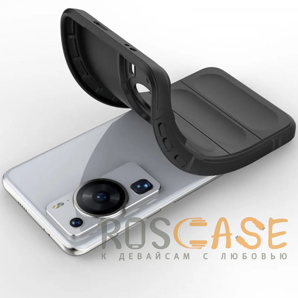 Фотография Темно-синий Flex Silicone | Противоударный чехол для Huawei P60 / P60 Pro с защитой камеры и микрофиброй