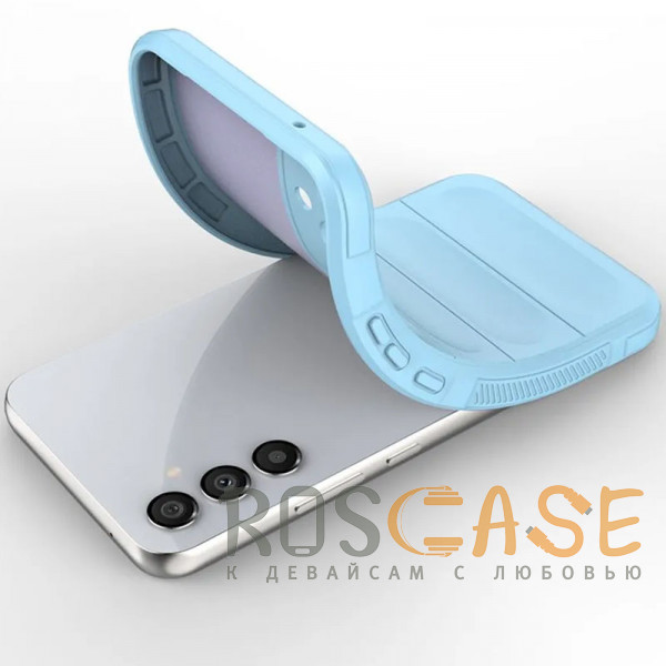Фотография Голубой Flex Silicone | Противоударный чехол для Samsung Galaxy A34 с защитой камеры и микрофиброй