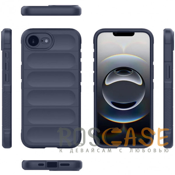 Фото Темно-синий Flex Silicone | Противоударный чехол для iPhone 16e с защитой камеры и микрофиброй
